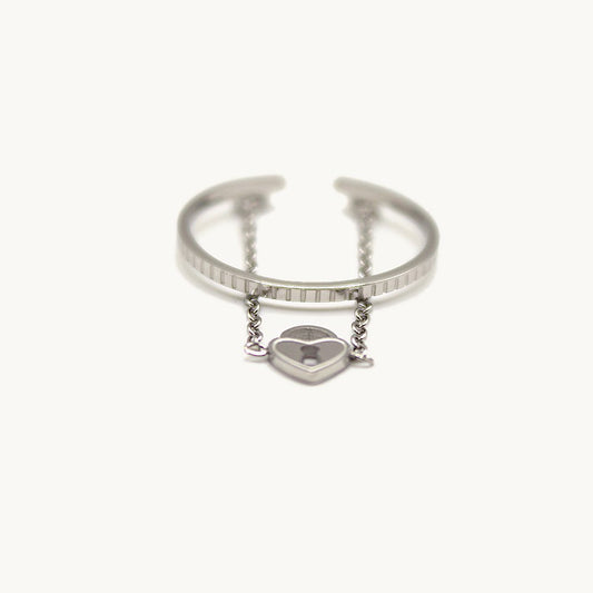 Bague Ambre cadenas argentée – Câlin Jewelry