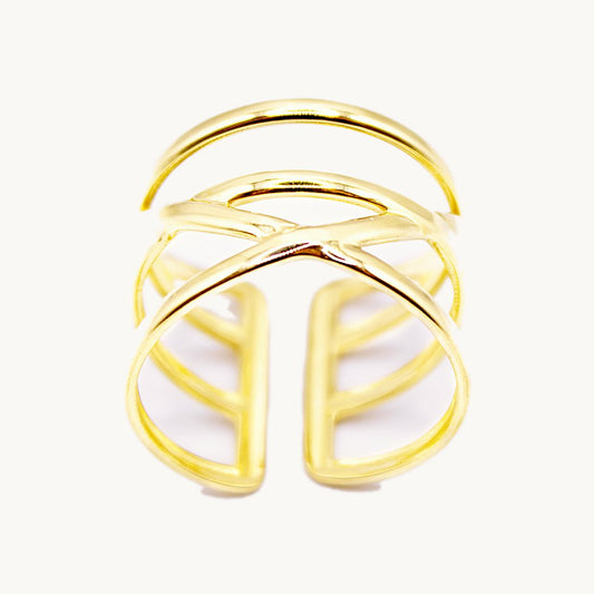 Bague Élise lignes croisées – Câlin Jewelry