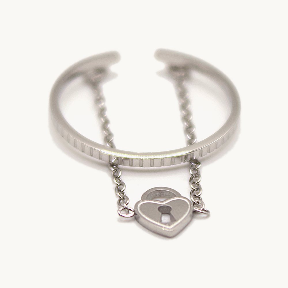 Bague Ambre cadenas argentée – Câlin Jewelry