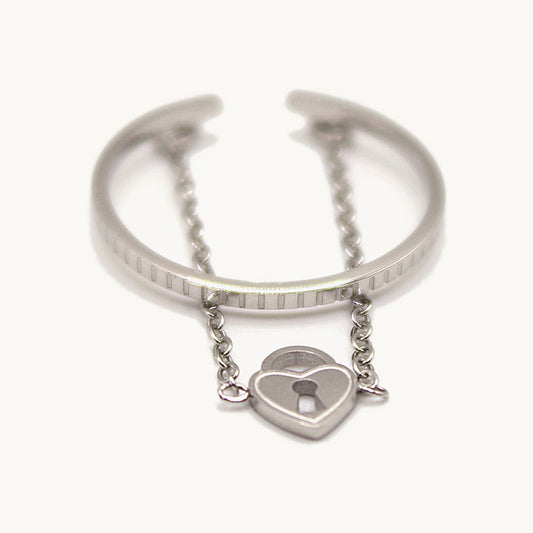 Bague Ambre cadenas argentée – Câlin Jewelry