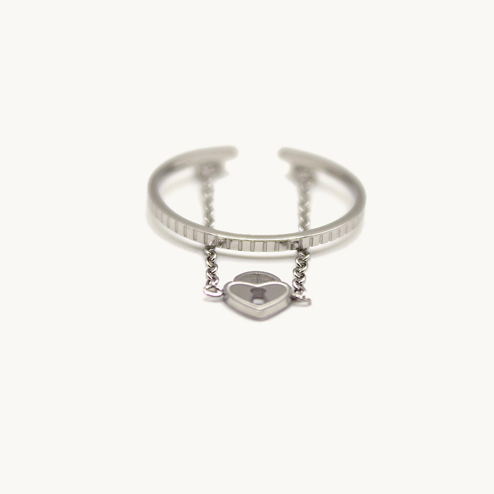 Bague Ambre cadenas argentée – Câlin Jewelry