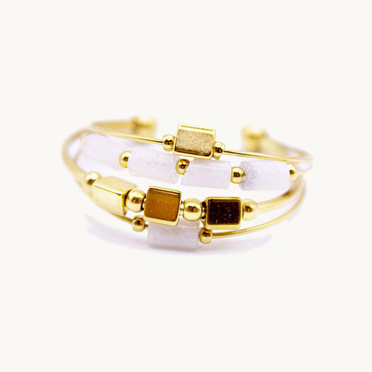 Bague Anna agate blanche – Câlin Jewelry