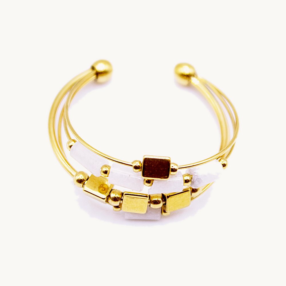 Bague Anna agate blanche – Câlin Jewelry