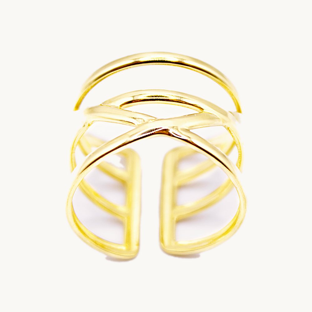 Bague Élise lignes croisées – Câlin Jewelry