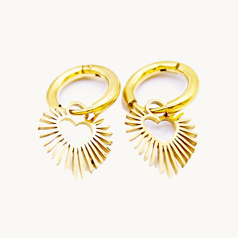 Créoles Claire cœur rayonnant – Câlin Jewelry