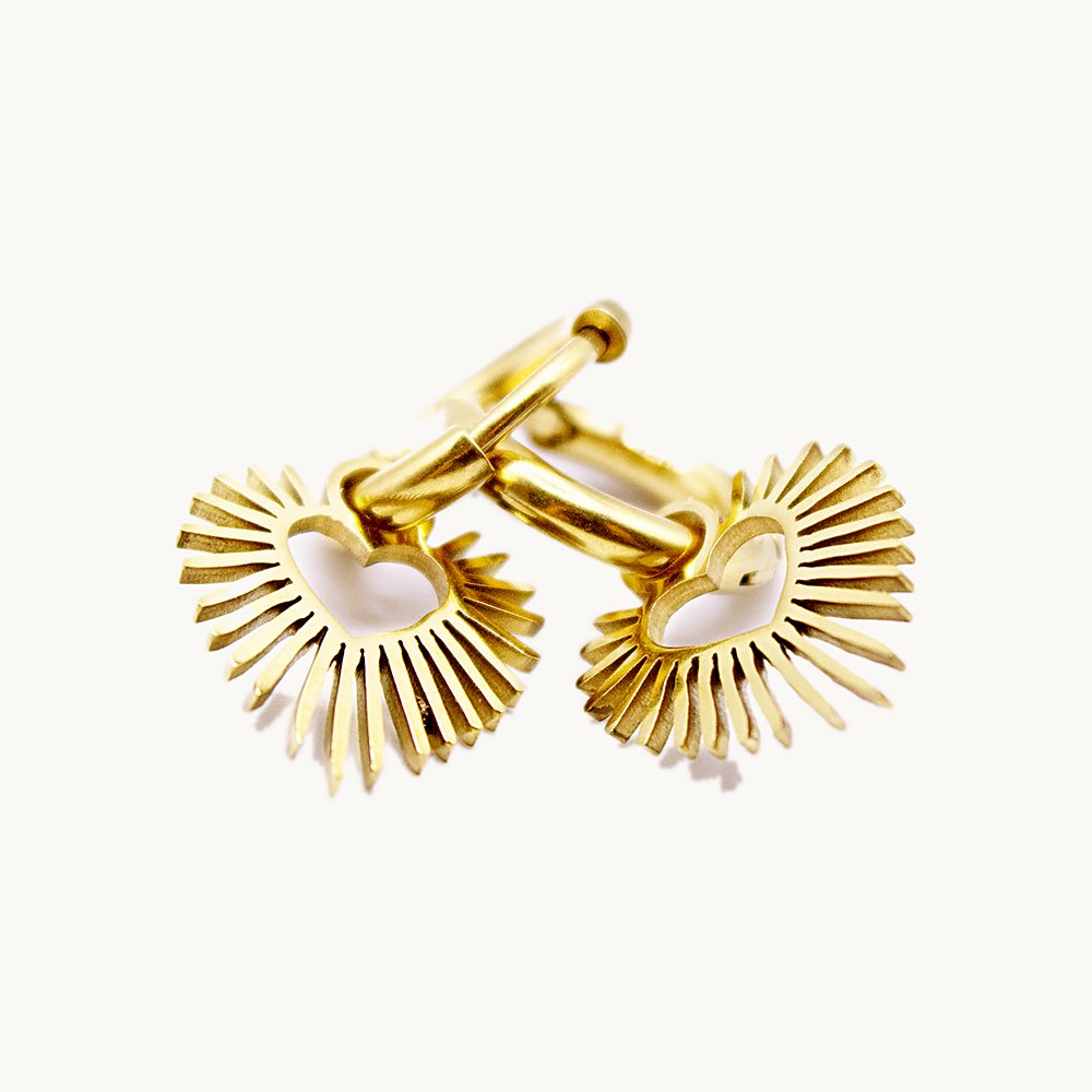 Créoles Claire cœur rayonnant – Câlin Jewelry