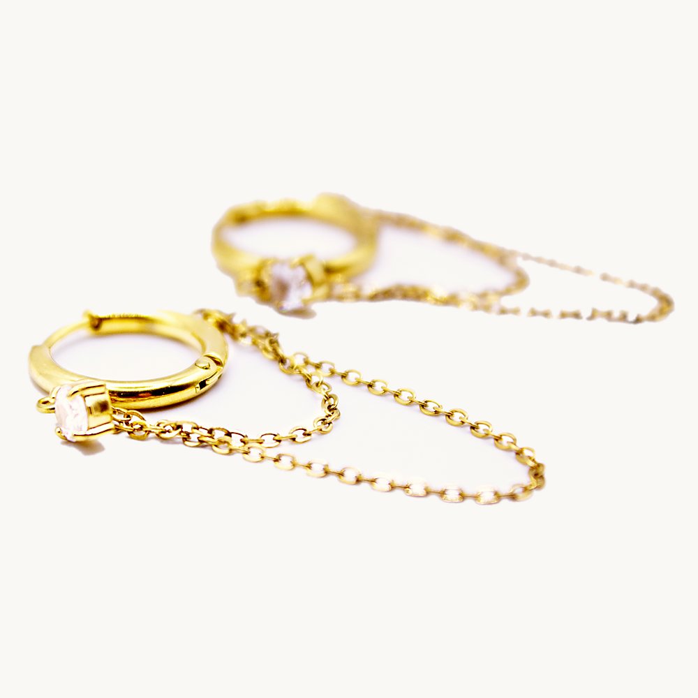 Créoles Liana chaînes & strass – Câlin Jewelry