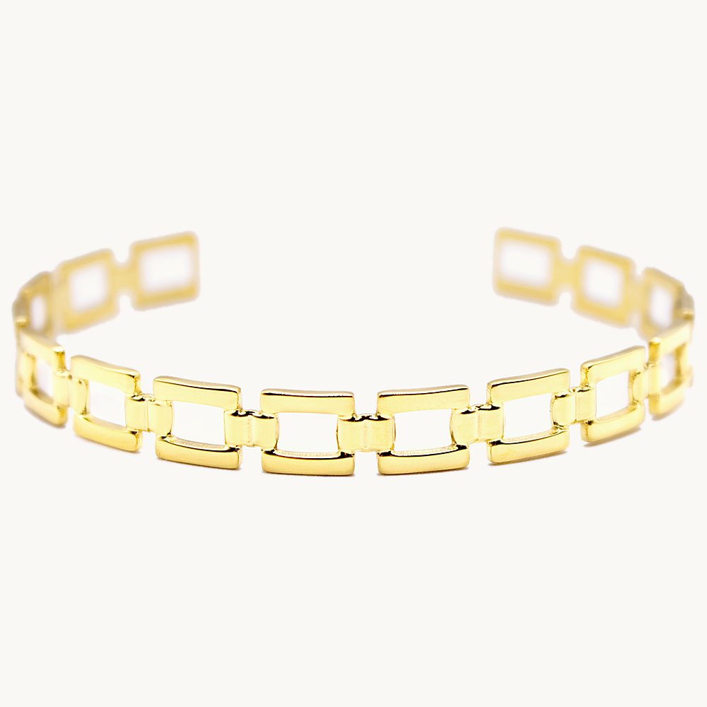 Jonc Émie maillons carrés – Câlin Jewelry