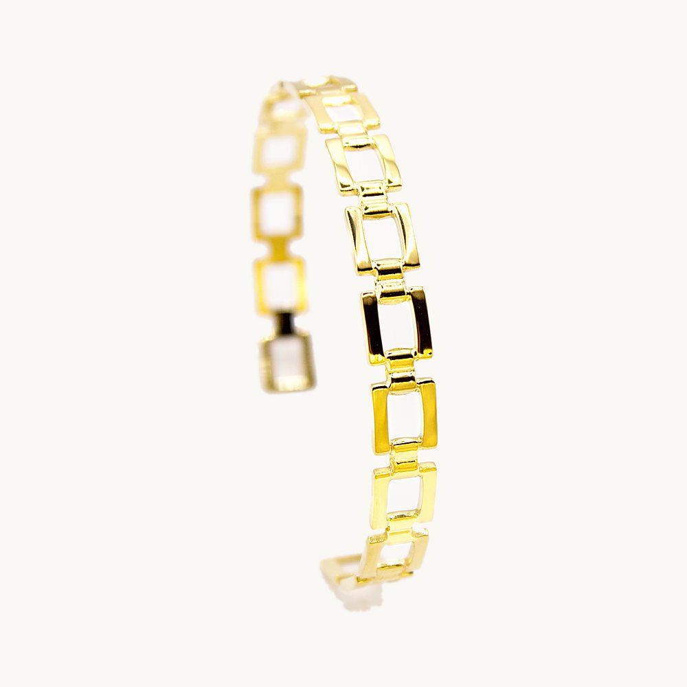 Jonc Émie maillons carrés – Câlin Jewelry